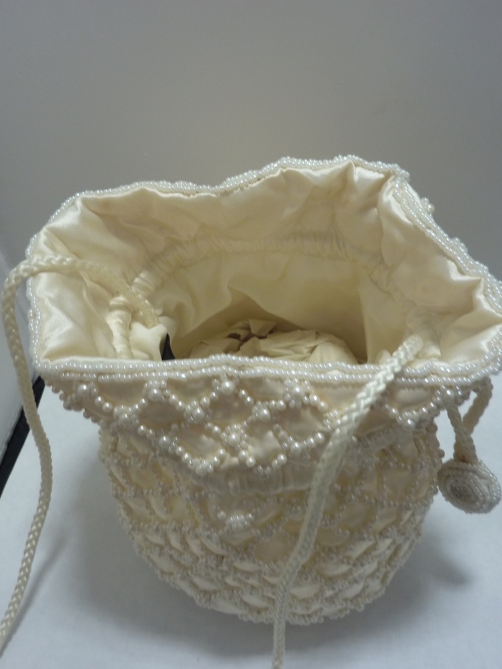 Sashs Handmade Beaded Evening Bag white Crossbody Vintage Boho - Picture 4 of 12